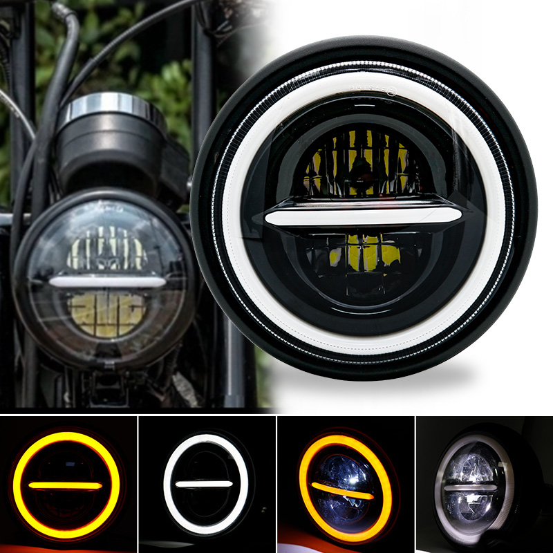 Universal Motorcycle Led Headlight Projector - Luce a testa tonda universale da