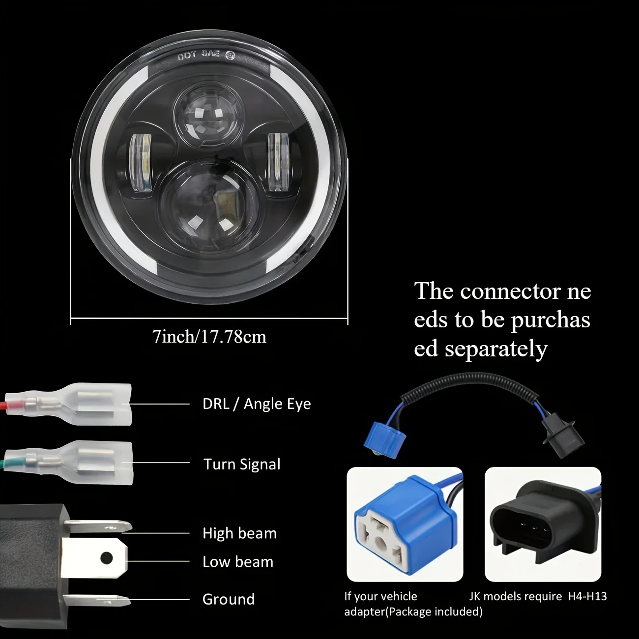 TCYATO, faro a LED da 50 W, 7  - Universal Motorcycle Led Headlight Projector recensione e prezzo